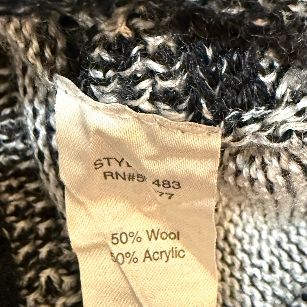 Cabi Patchwork Open Front Wool Blend Black/Gray K… - image 4
